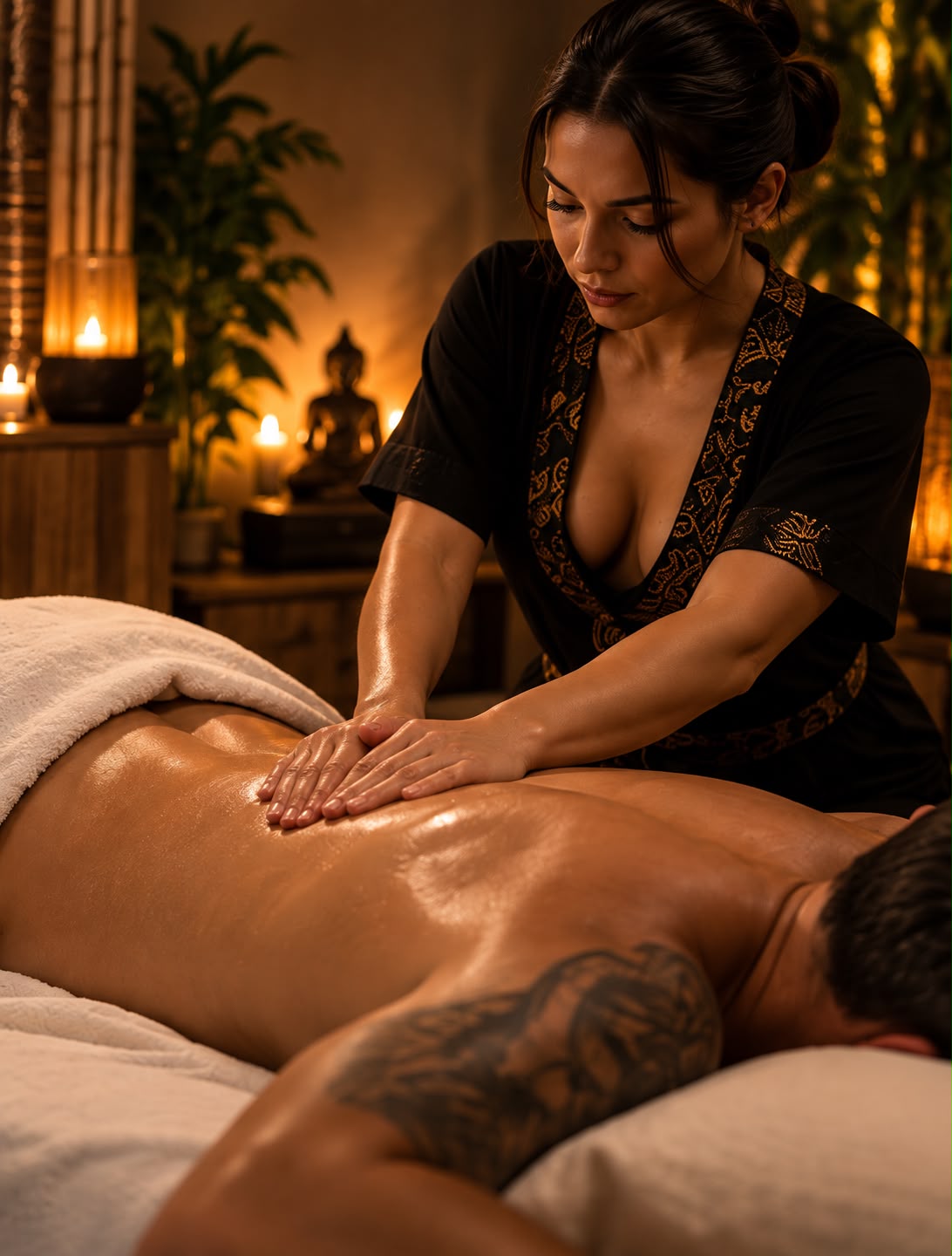 Atendimento profissional de massagem sensorial
